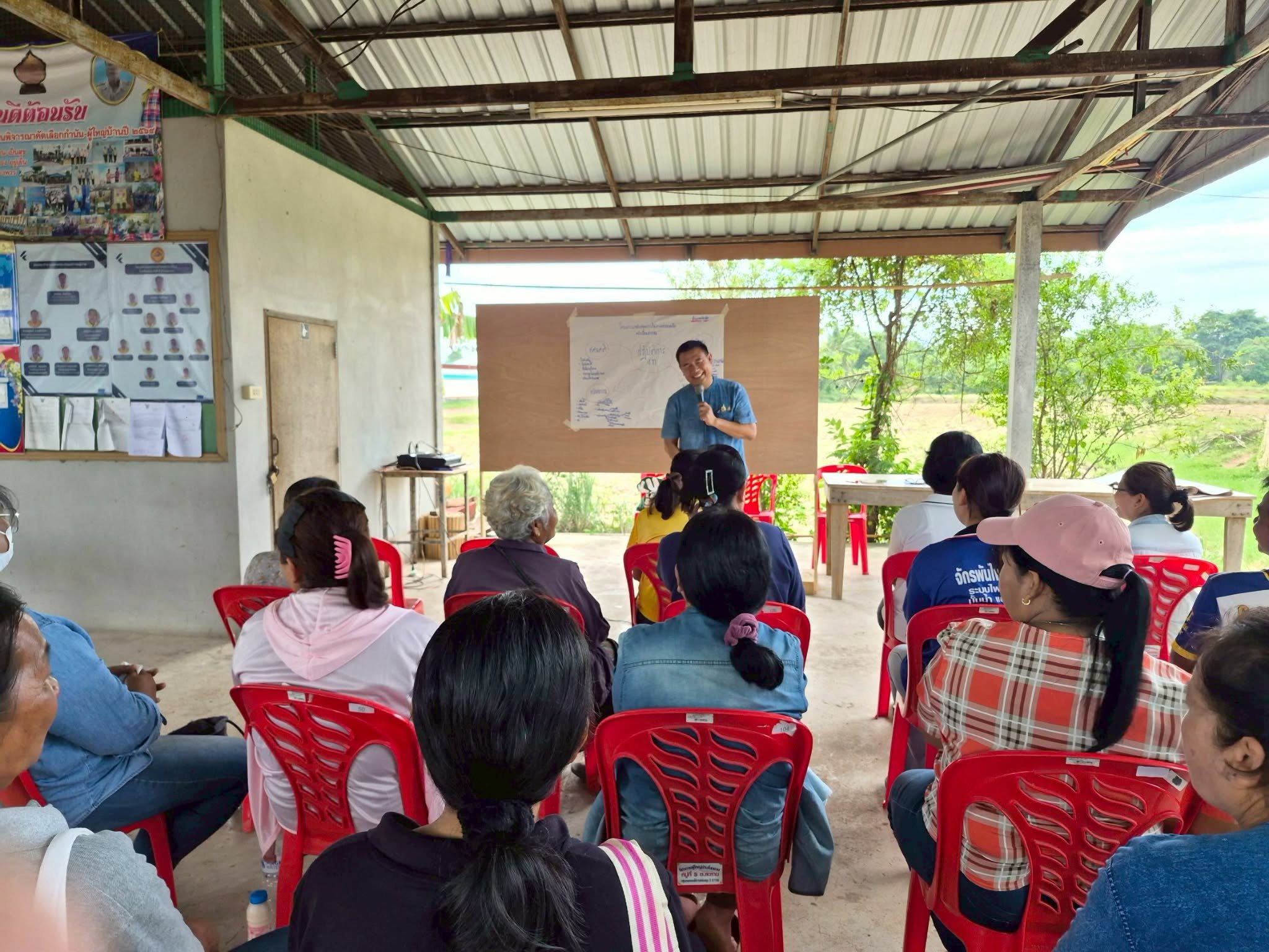 สพอ.จัตุรัส ดำเนินกิจกรรมสนับสนุนการให้ความช่วยเหลือครัวเรือนยากจน โครงการส่งเสริมและพัฒนาทักษะอาชีพทำน้ำยาล้างจานและดินปลูกในกระถางยางรถยนต์